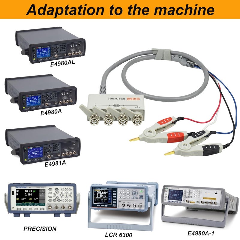 ZIBOO High-Precision LCR-06B 4 Wire Kelvin Clip, Kelvin Clip Test Lead,Four-Terminal Kelvin Test Line with Shielding Box,for use with 4 Terminal-Pair LCR Meters and Impedance Analyzers - Image 2
